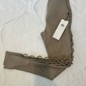 ALO Yoga Taupe Leggings with Side Lattice